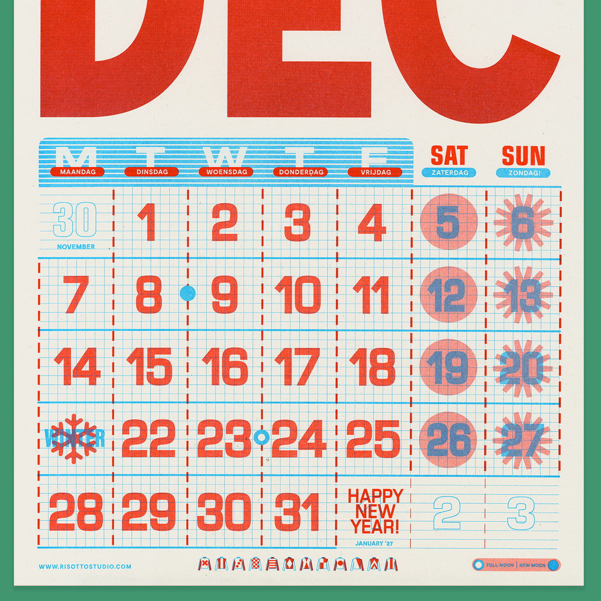 A3 Wall Hanger - 2026 Risograph Calendar
