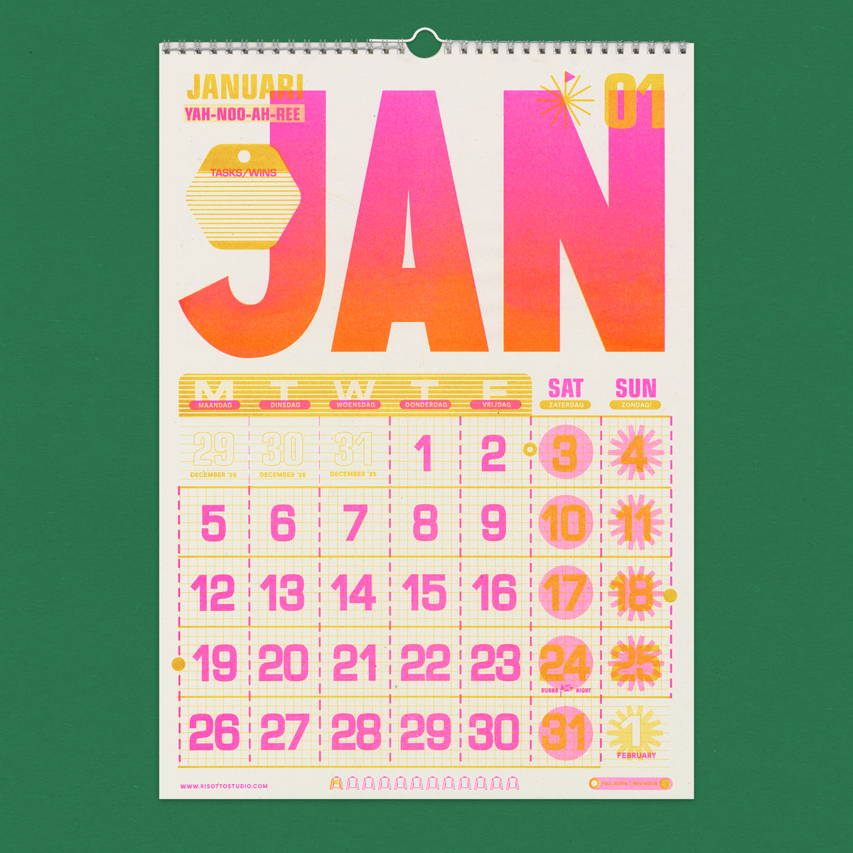 A3 Wall Hanger - 2026 Risograph Calendar