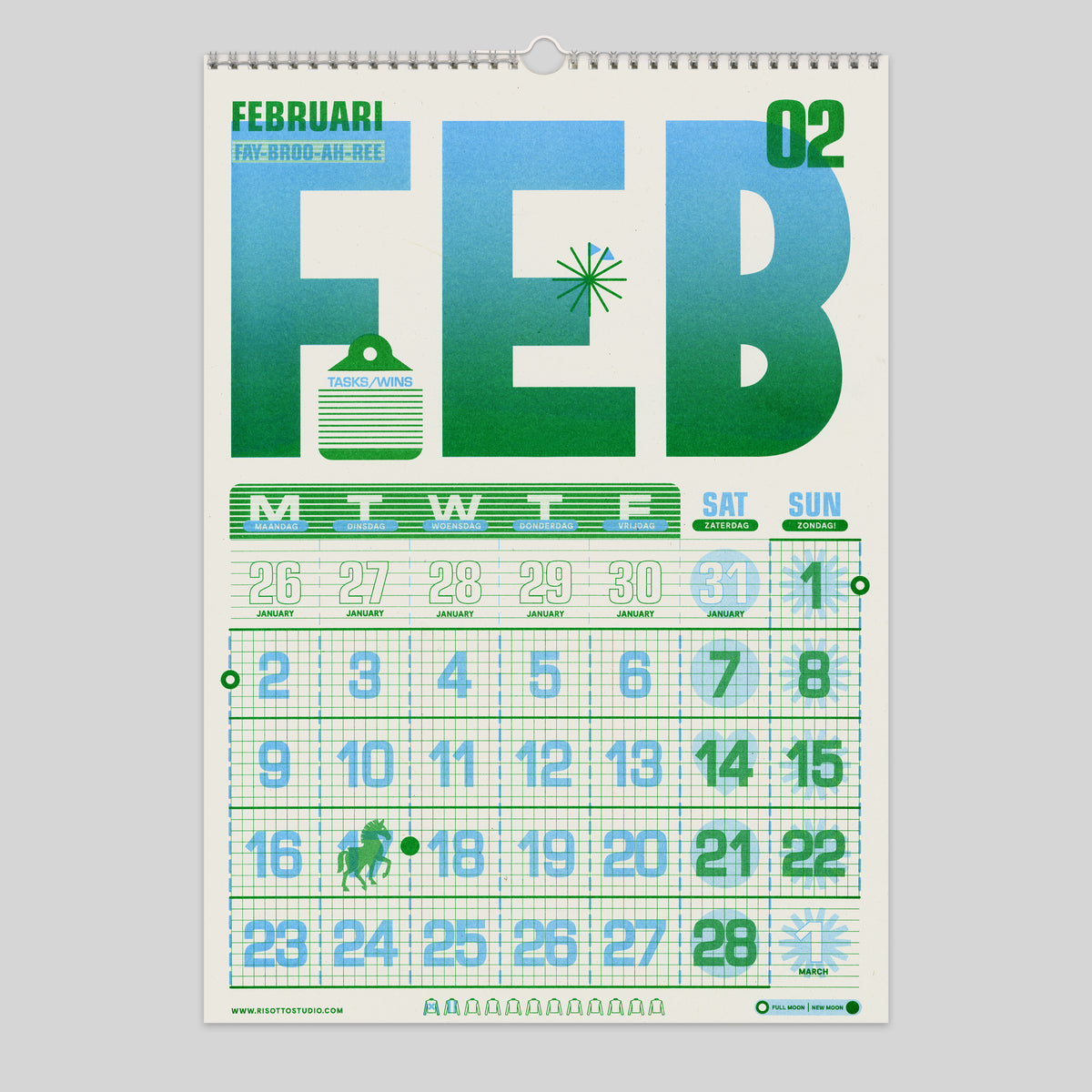 A3 Wall Hanger - 2026 Risograph Calendar