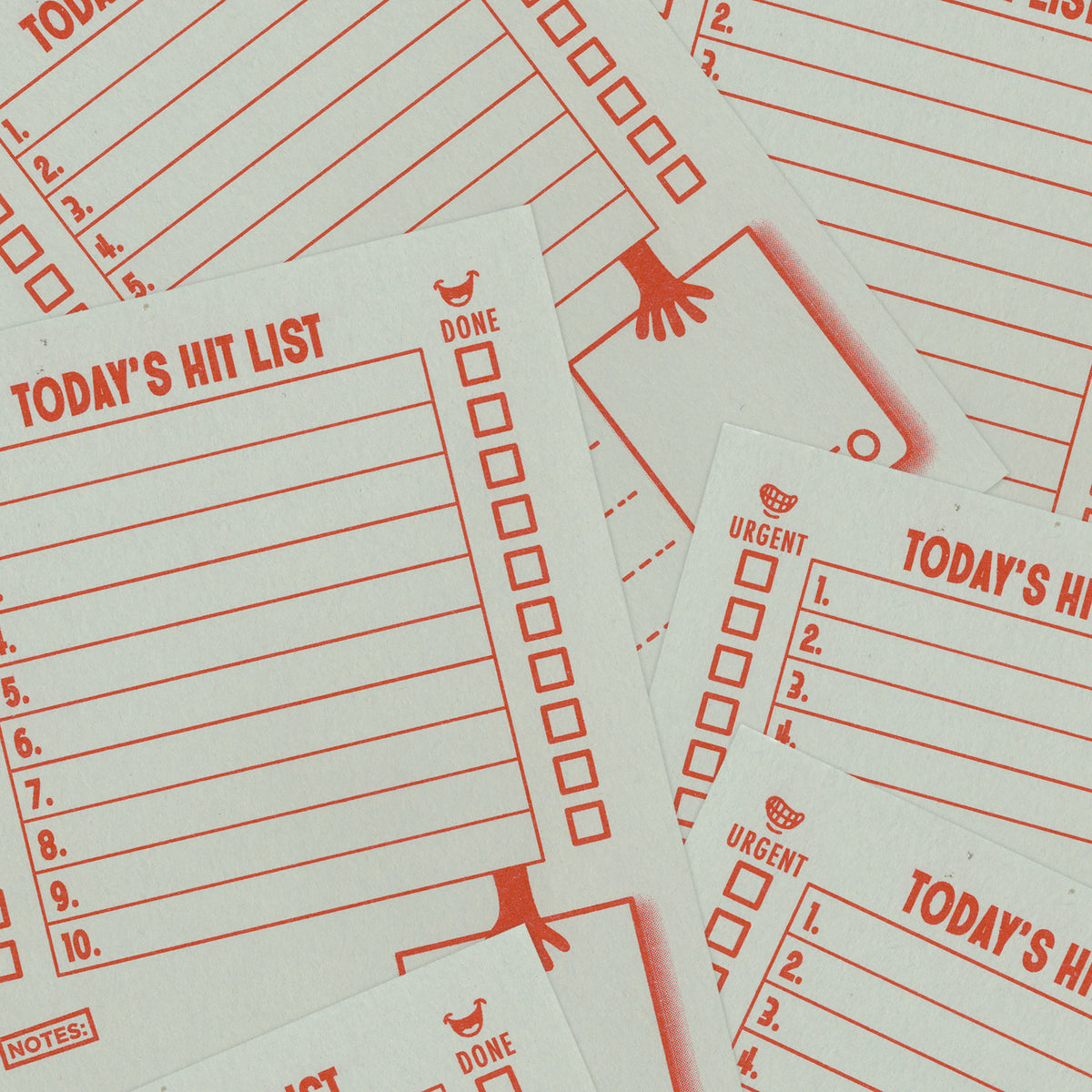 HIT LIST Double Decker: Grey - To Do List Notepad