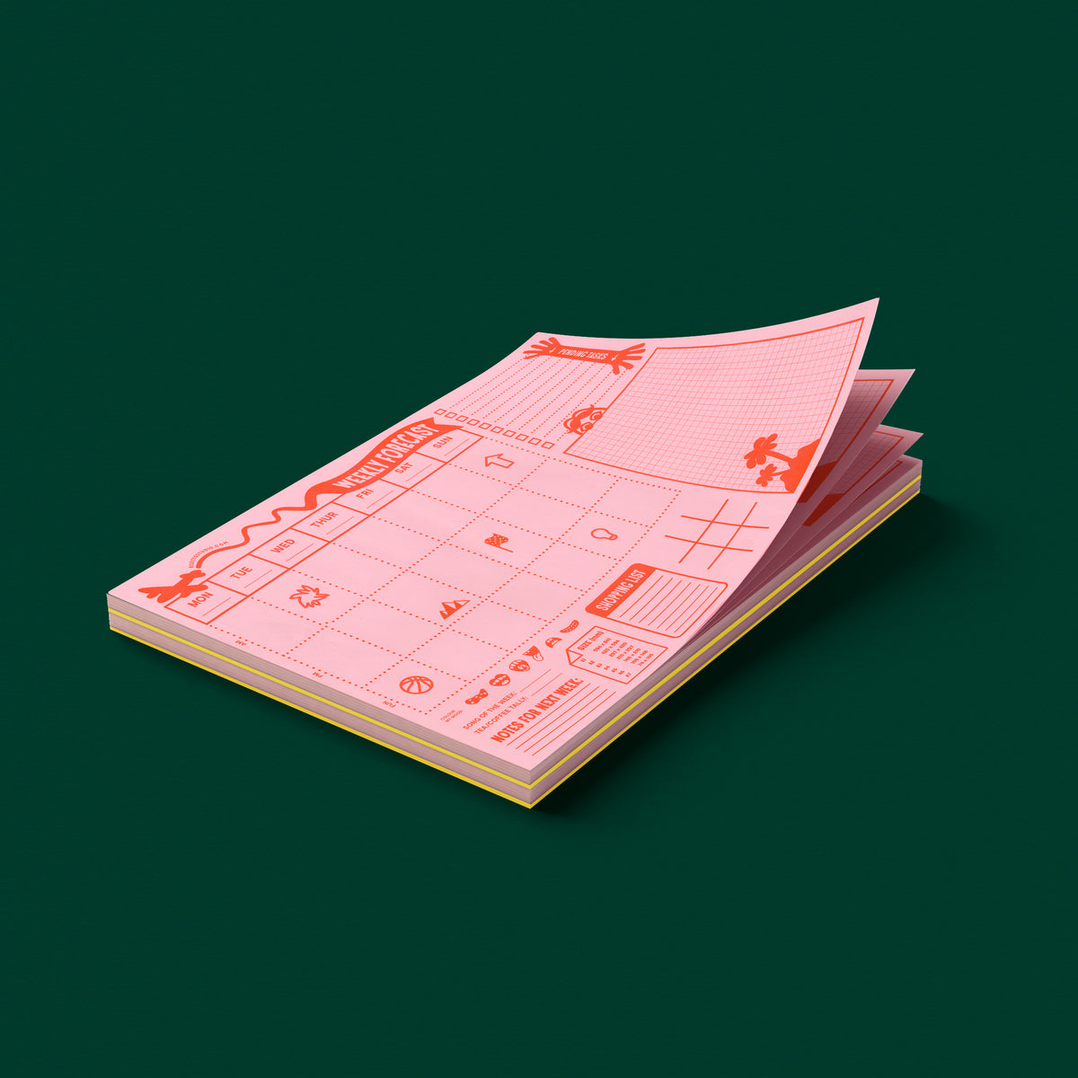 WEEKLY PLANNER: Pink - Giant A3 Desktop Notepad