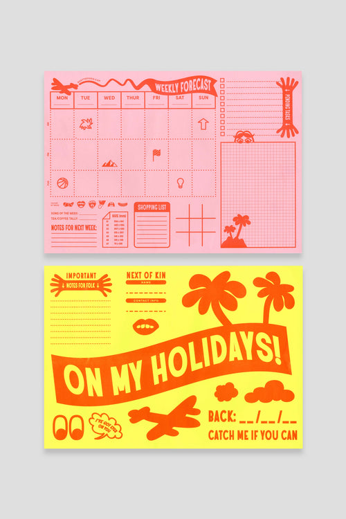 WEEKLY PLANNER: Pink - Giant A3 Desktop Notepad