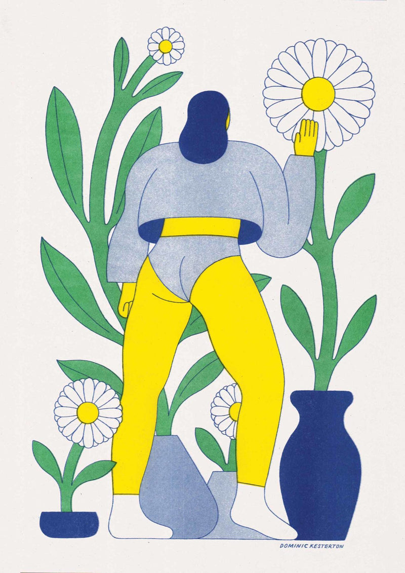 Riso Print by Risotto Studio printed on Cyclus paper using Yellow, Green, Medium Blue ink