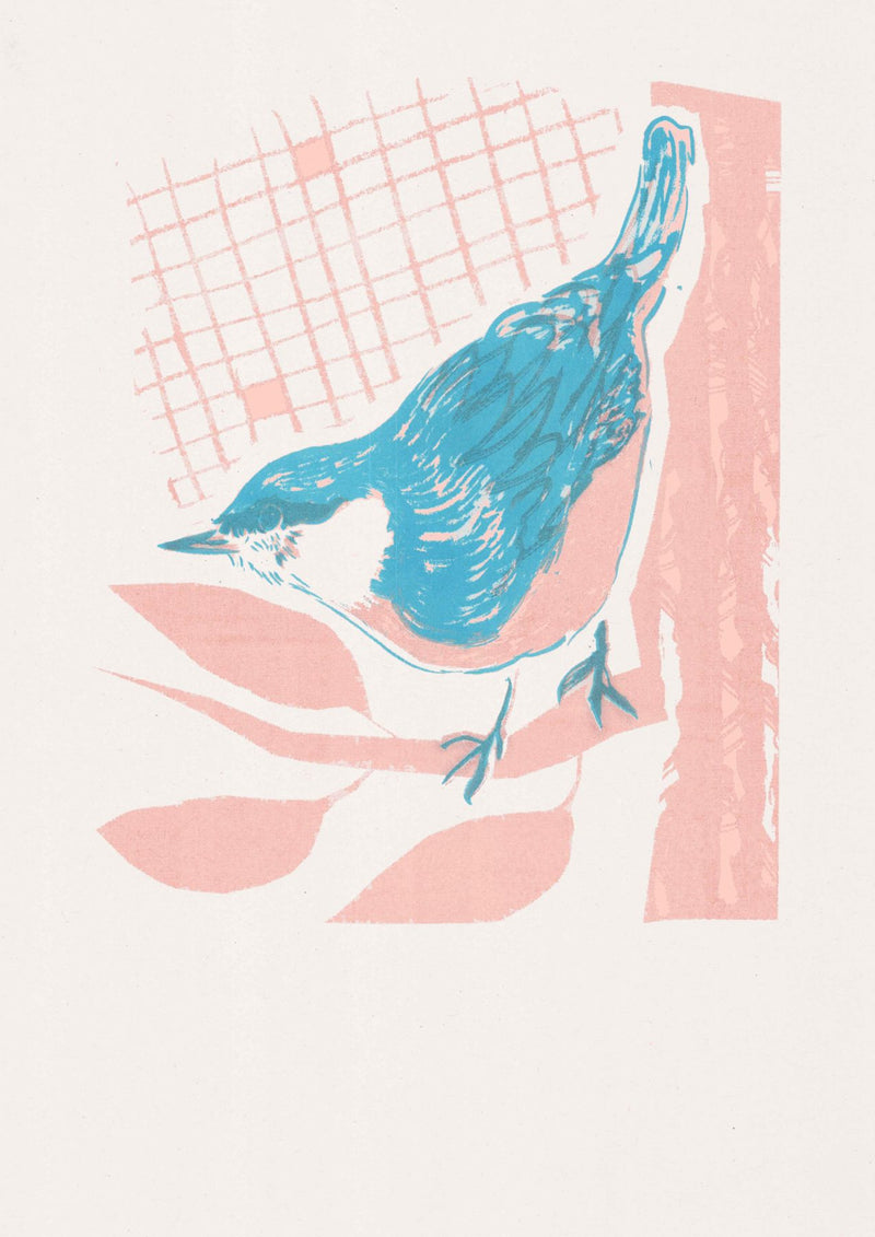 Riso Print by Risotto Studio printed on Cyclus paper using Aqua Blue, Orange ink