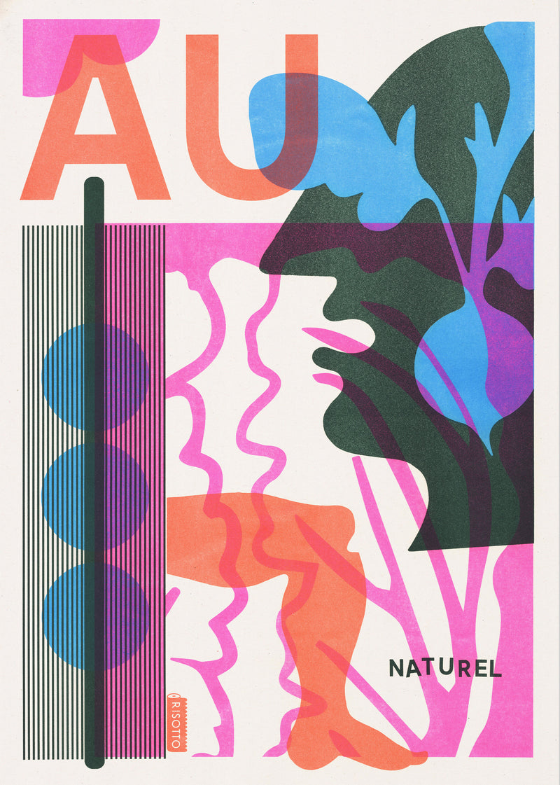 Au Naturel Biology Collection, Editioned A3 Risograph Print