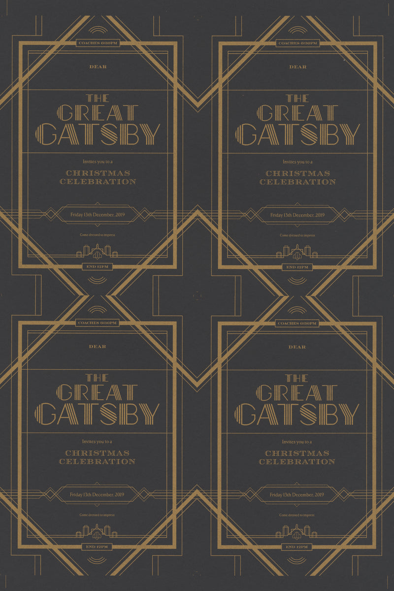Great Gatsby Invitation printed at Risotto Studio
