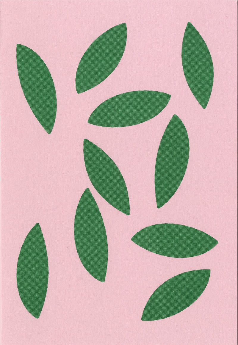 Leaves - A6 Card and Envelope set Risograph Printed at Risotto Studio.