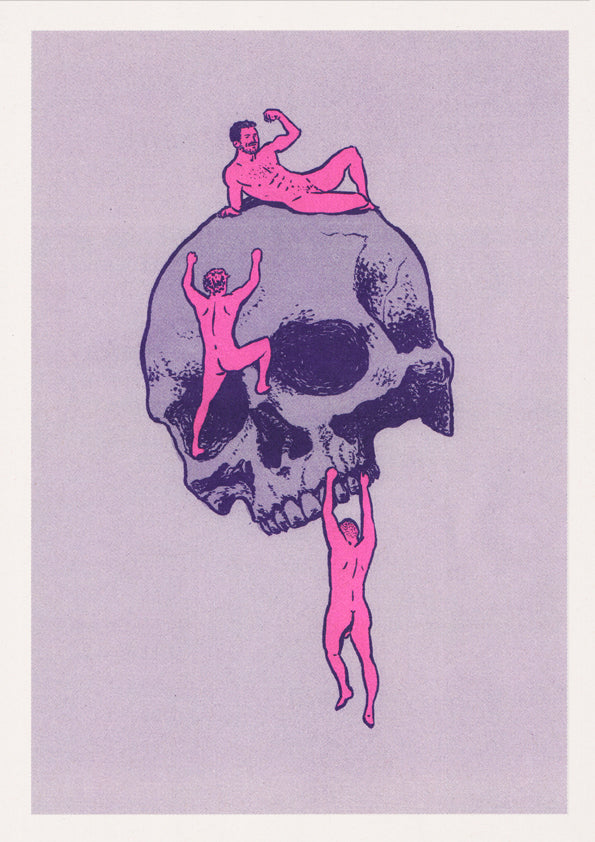 Riso Print by Risotto Studio printed on Cyclus Offset paper using Purple, Fluorescent Pink ink