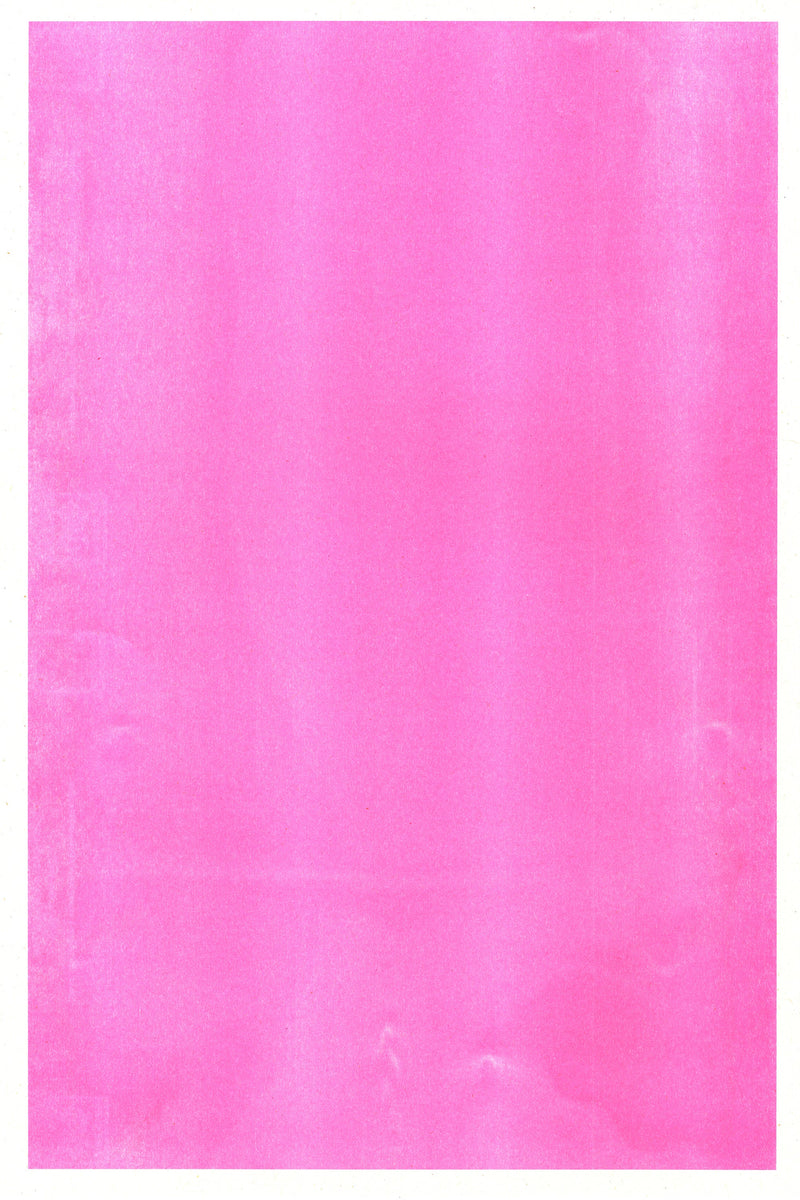 Full Ink Coverage Risography Print, Fluorescent Pink Ink, on Context Natural (smooth paper)