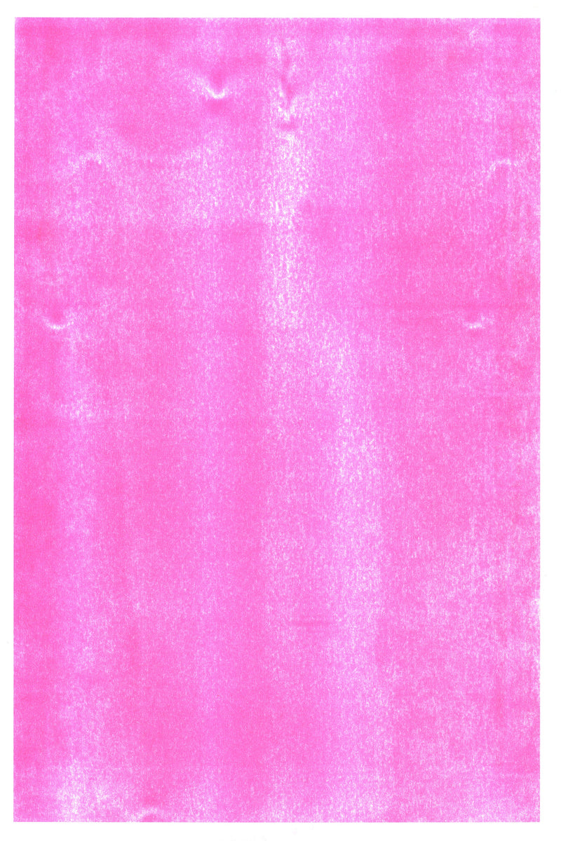 Full Ink Coverage Risography Print, Fluorescent Pink Ink, on Arena Natural Rough paper