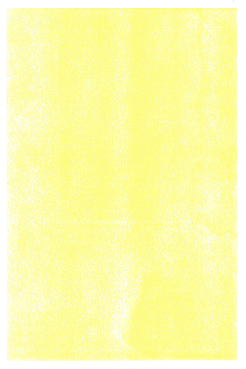 Full Ink Coverage Risography Print, Fluorescent Yellow Ink, on Arena Natural Rough paper