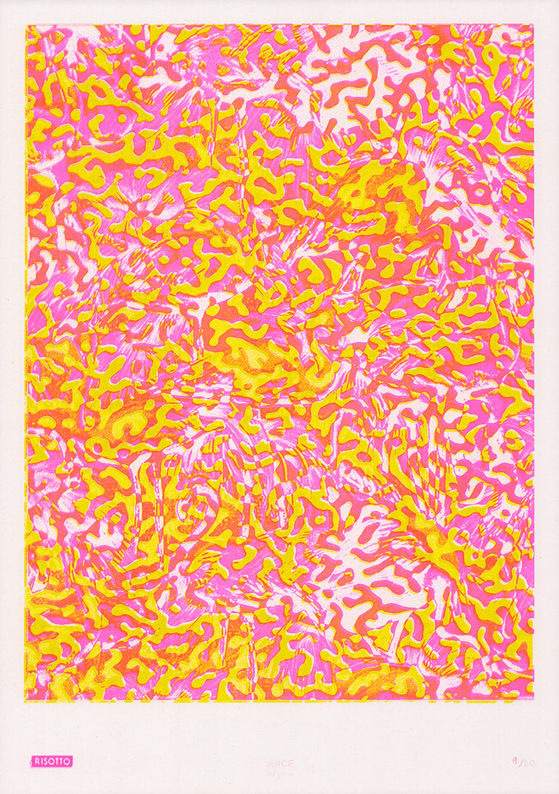 Juice Experiments Collection, Editioned A3 Risograph Print