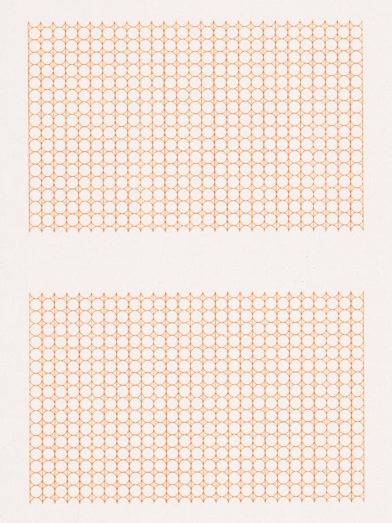 Riso Print by Manuel Fernandez printed on Cyclus Offset paper using Orange ink