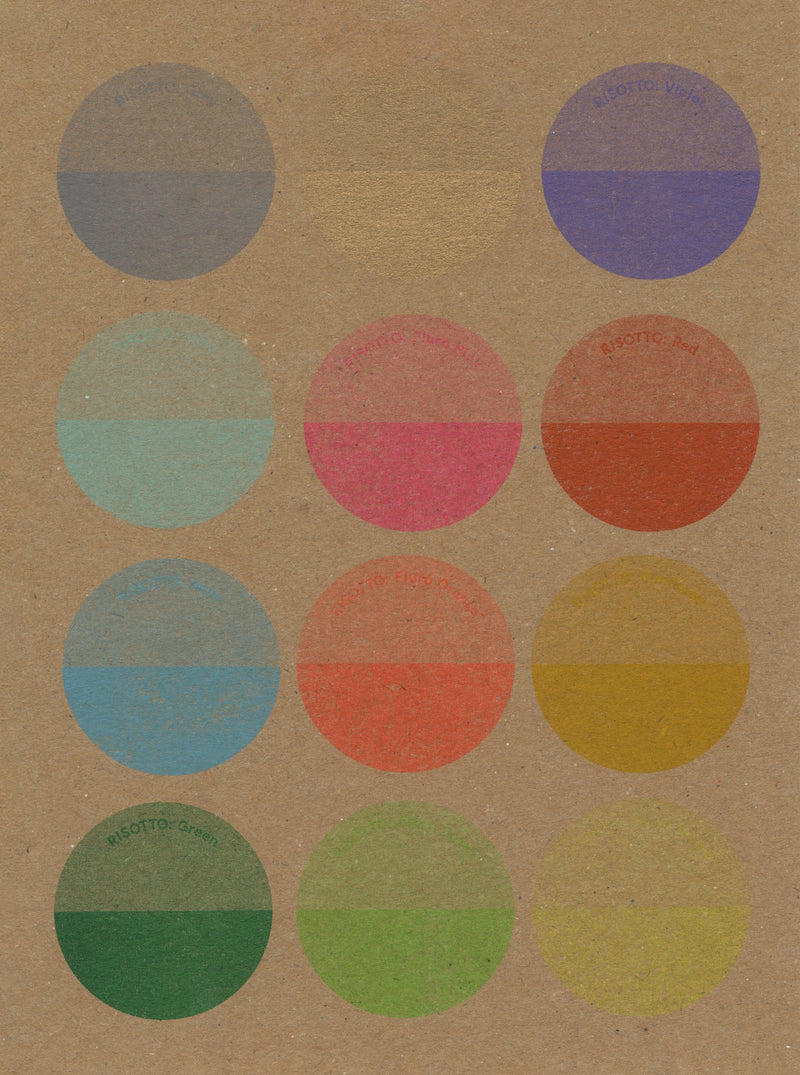 Riso Ink Spot Colours on Cairn Eco Kraft Paper