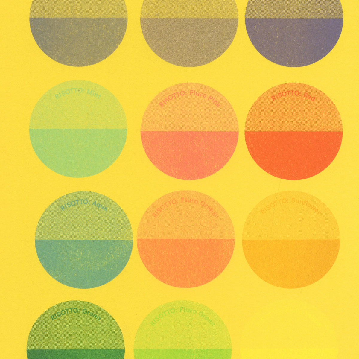 Riso Ink Spot Colours on Colorset Solar Yellow Paper – RISOTTO