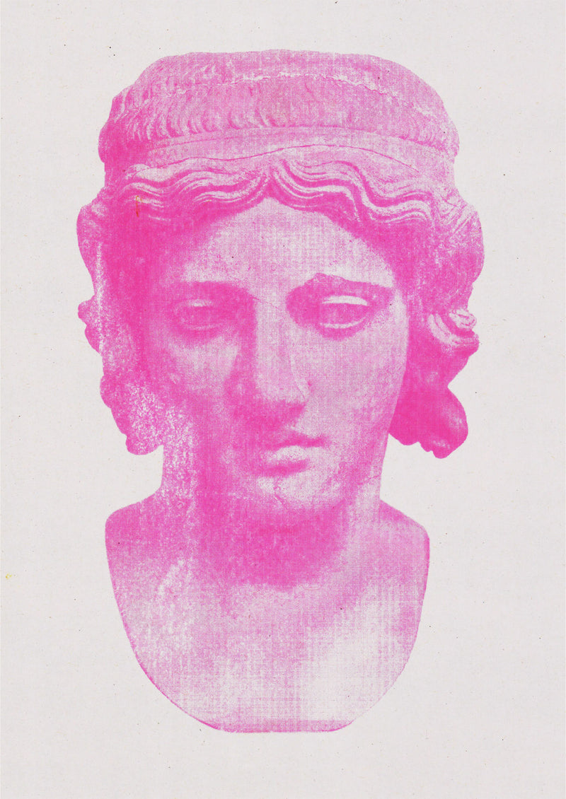Riso Print by Risotto Studio printed on Newsprint paper using Fluro Pink ink