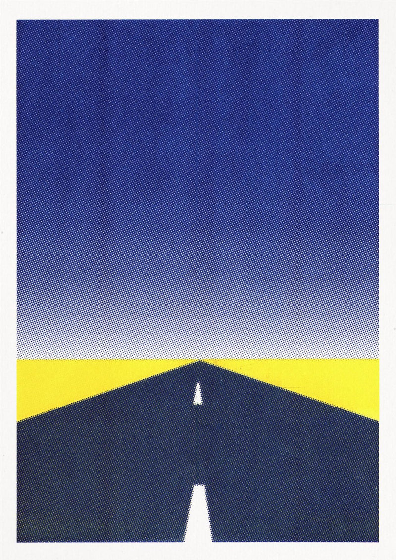 Riso Print by Risotto Studio printed on Cairn White paper using Medium Blue, Yellow ink