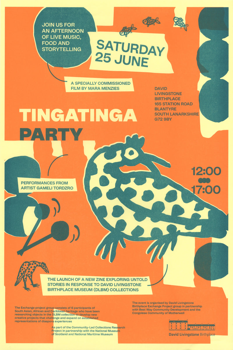 TINGATINGA PARTY Poster printed at Risotto Studio
