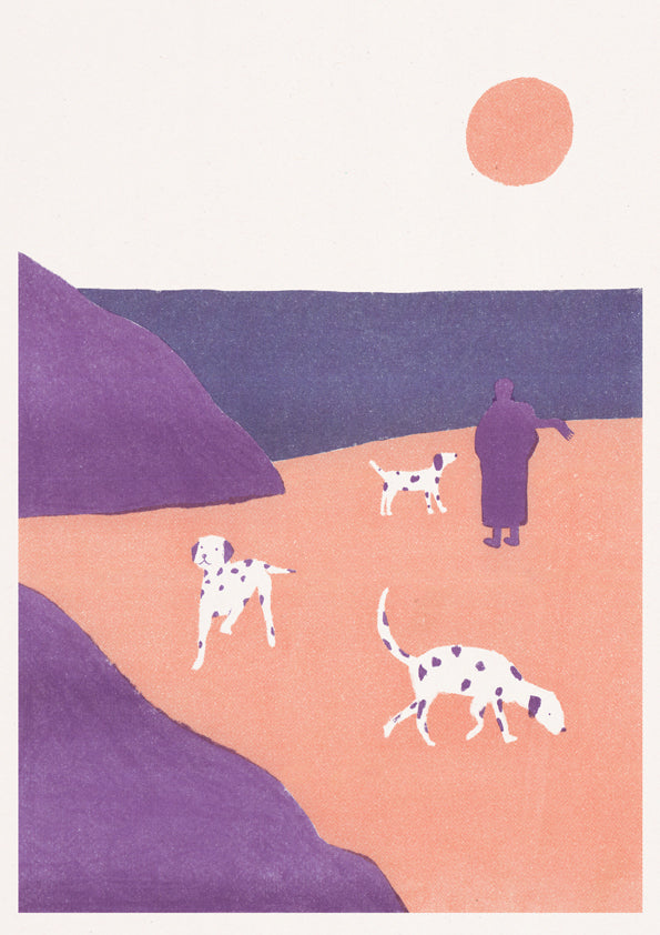 Riso Print by Lizzie Abernethy printed on Cyclus Offset paper using Lilac, Orange ink