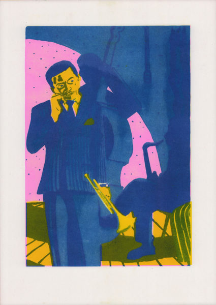 Riso Print by Risotto Studio printed on Cyclus Offset paper using Fluorescent Pink, Yellow, Medium Blue ink
