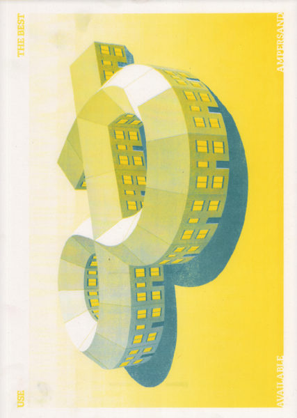 Riso Print by Risotto Studio printed on Cyclus paper using Teal, Yellow ink