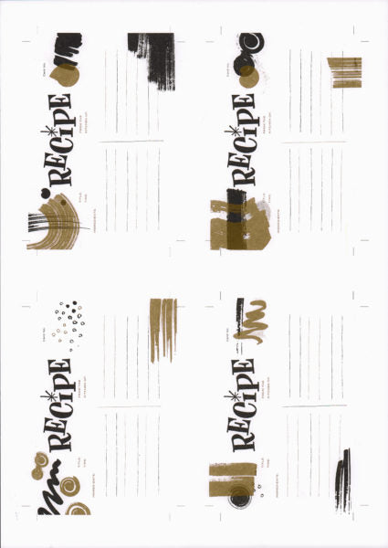 Riso Print by Lauren Beltramo printed on Munken paper using Black, Metallic Gold ink