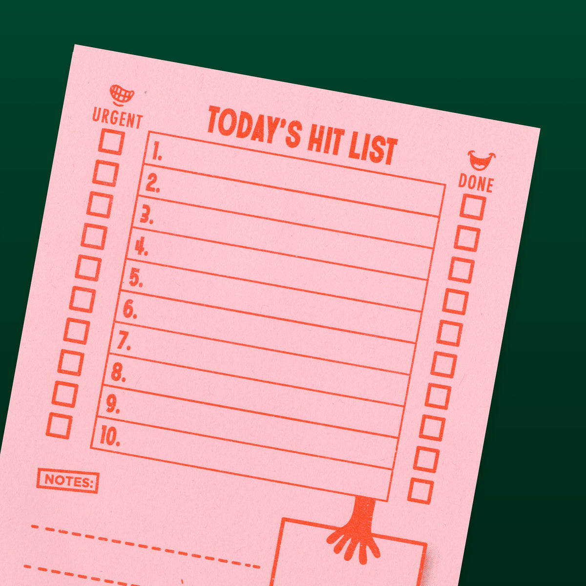 HIT LIST Double Decker: Pink - To Do List Notepad