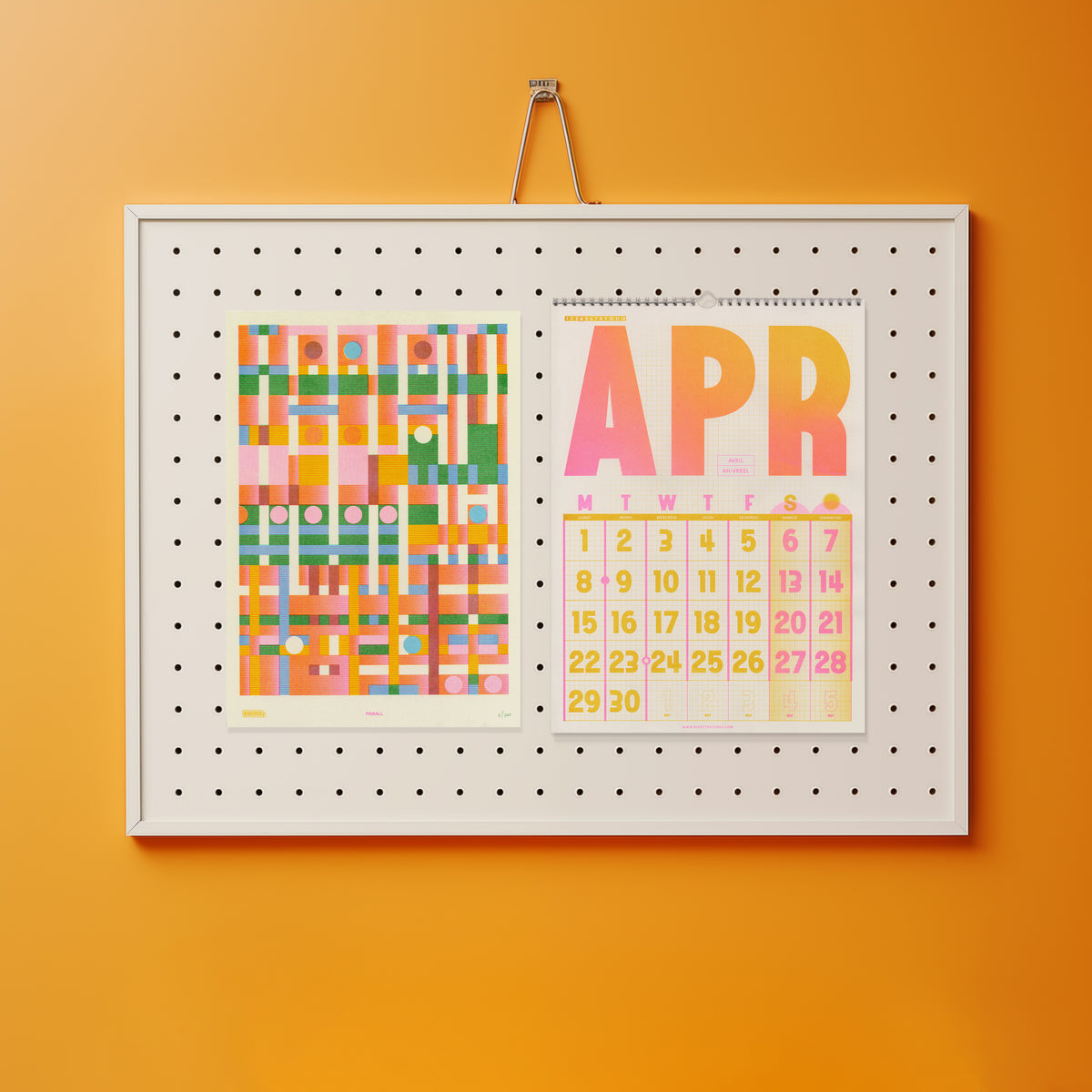 A3 Wall Hanger - 2024 Risograph Calendar, Slightly Damaged