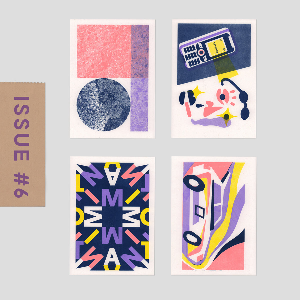 Risograph Postcard Set: Milan - No. 6, RISO CLUB Back Issue