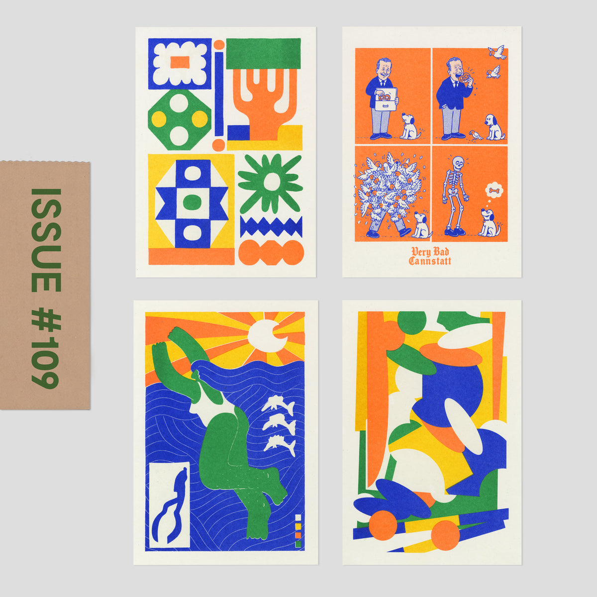 Risograph Postcard Set: Stuttgart - No. 109, RISO CLUB Back Issue