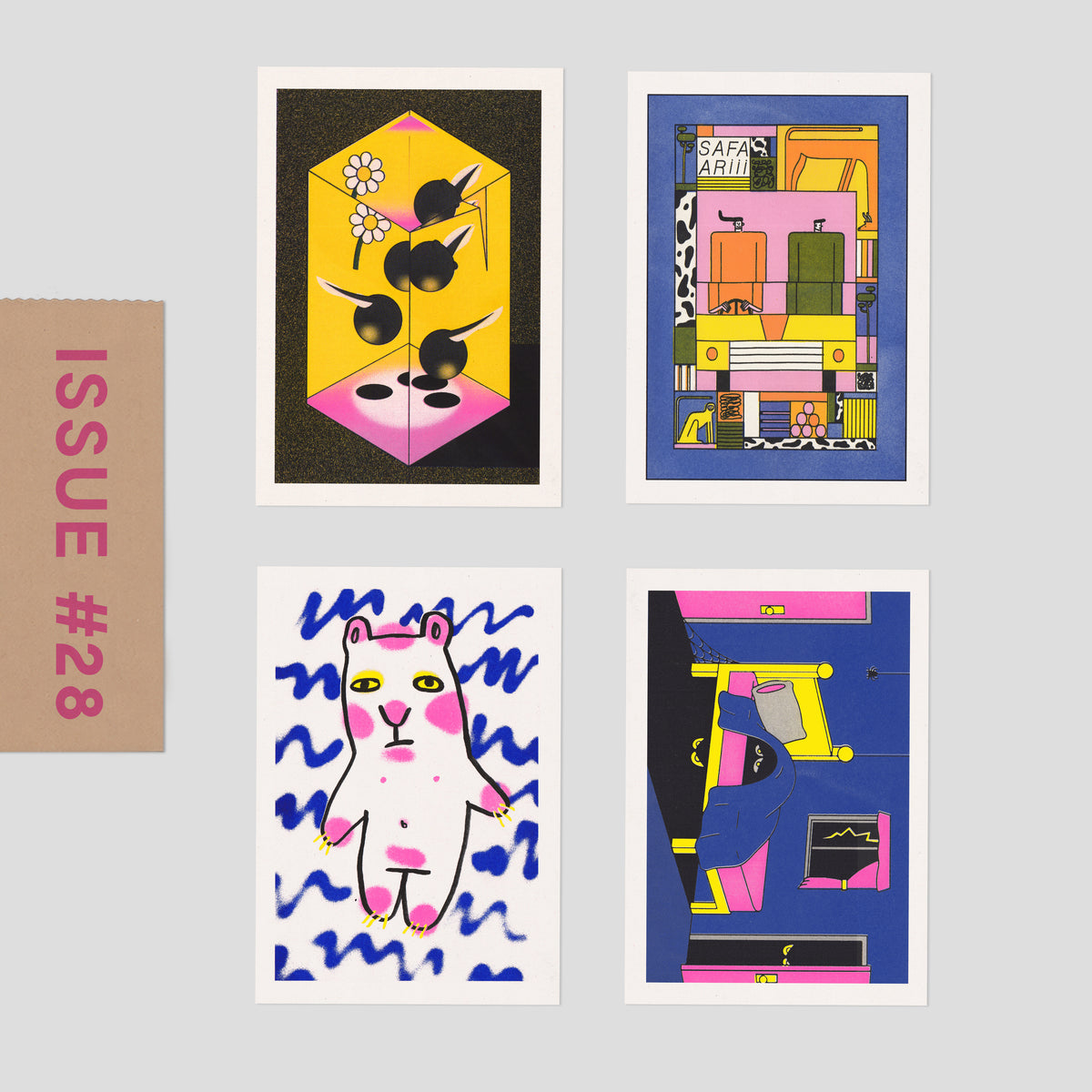 Risograph Postcard Set: Los Angeles - No. 28, RISO CLUB Back Issue