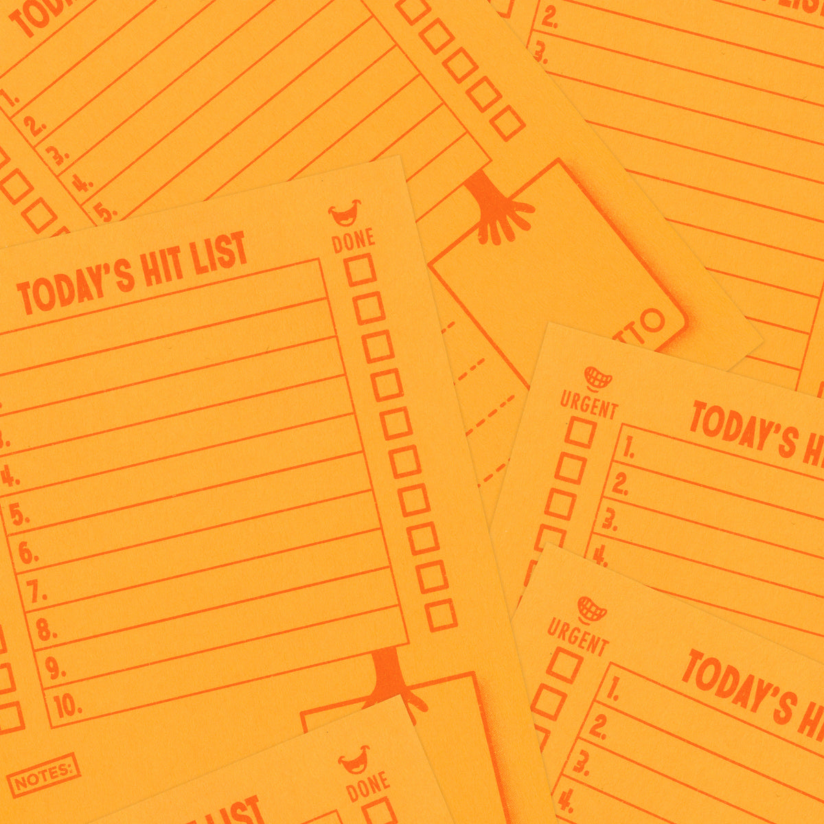 HIT LIST Double Decker: Tangerine - To Do List Notepad