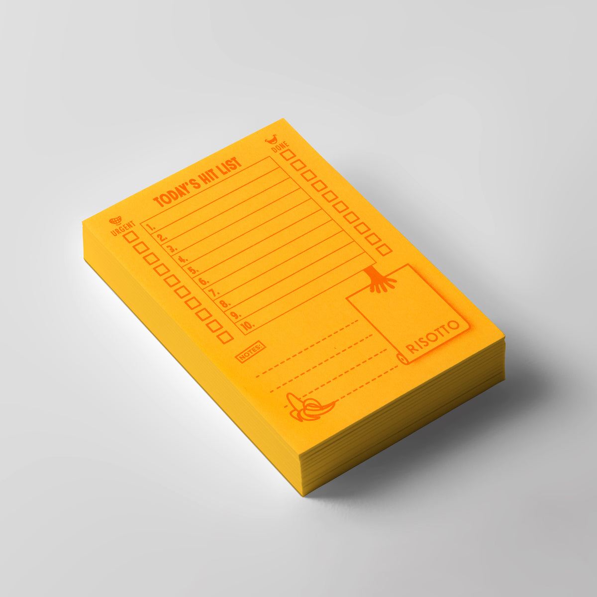 HIT LIST Double Decker: Tangerine - To Do List Notepad