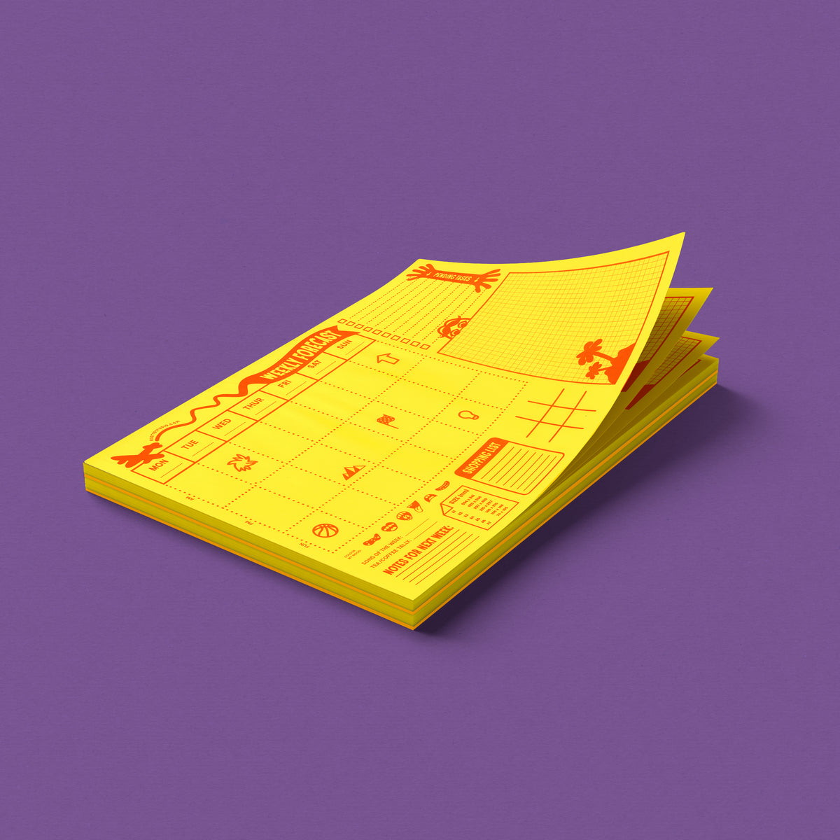 WEEKLY PLANNER: Yellow - Giant A3 Desktop Notepad